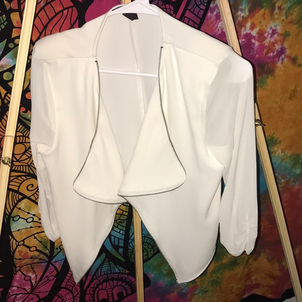 formal white crop jacket
